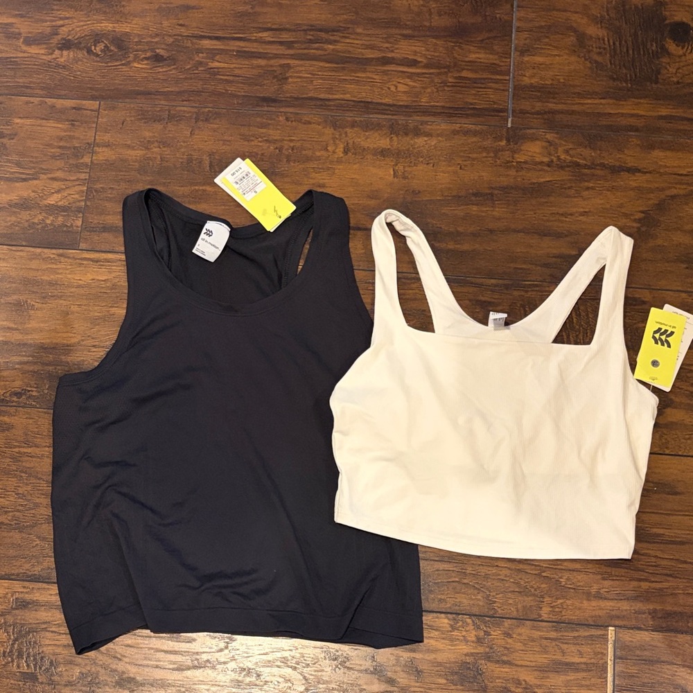 Women's Black and Cream Tank Tops NWT